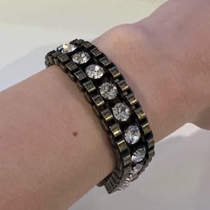 Chunky metal bracelet with crystal details